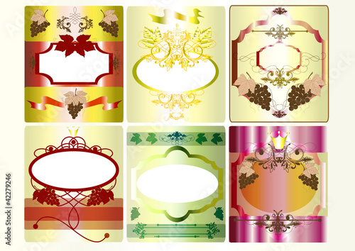 Collection of wine labels
