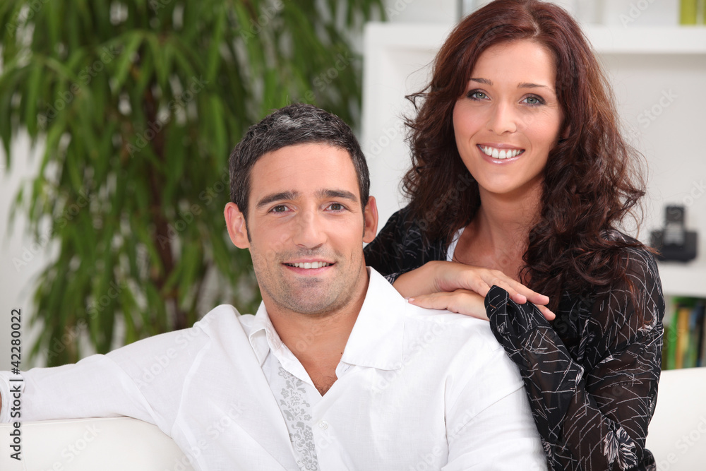 Fototapeta premium Portrait of a couple on their sofa