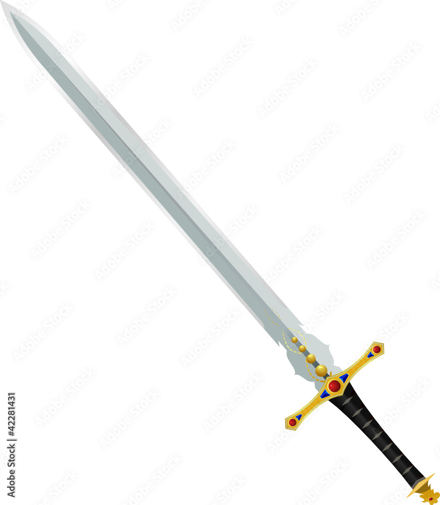 Naklejka premium Vector illustration of an ancient sword
