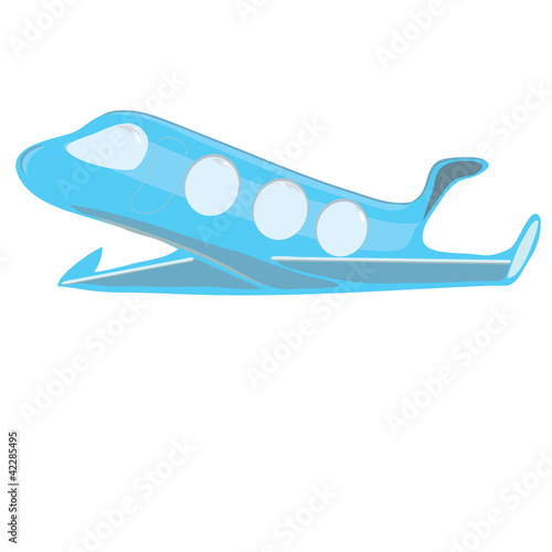 A toy airplane blue with a place for