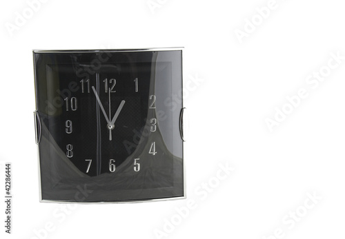 black clock isolated on a white background