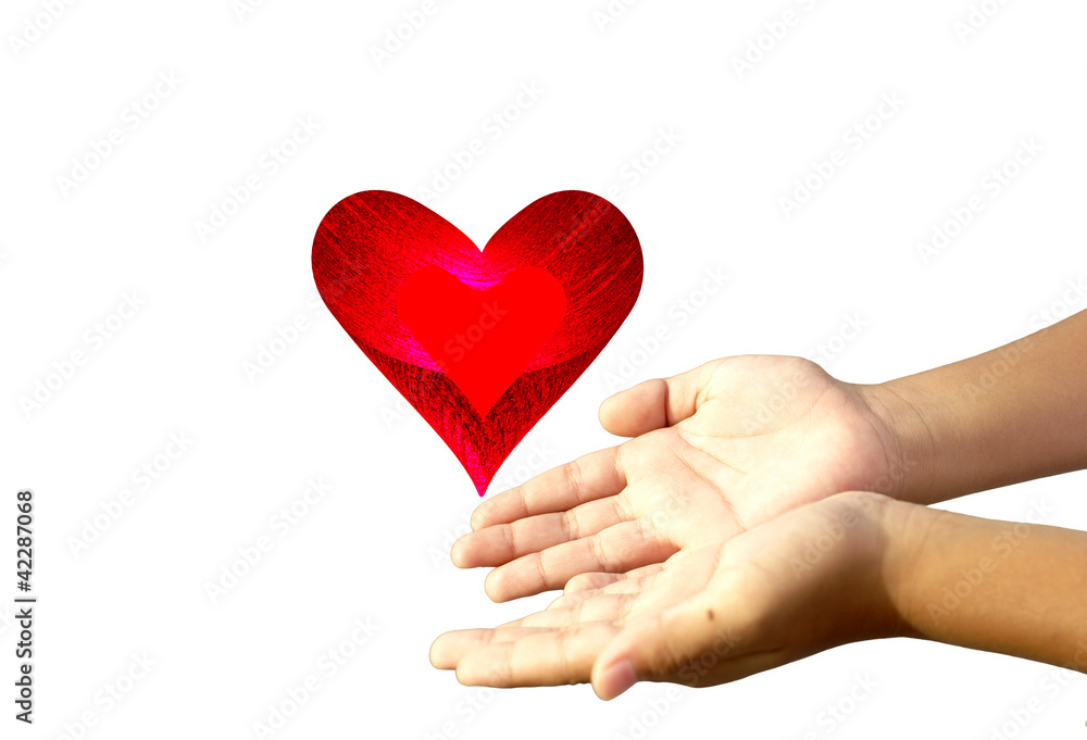 Hand and Red Heart Hand and Red Heart
