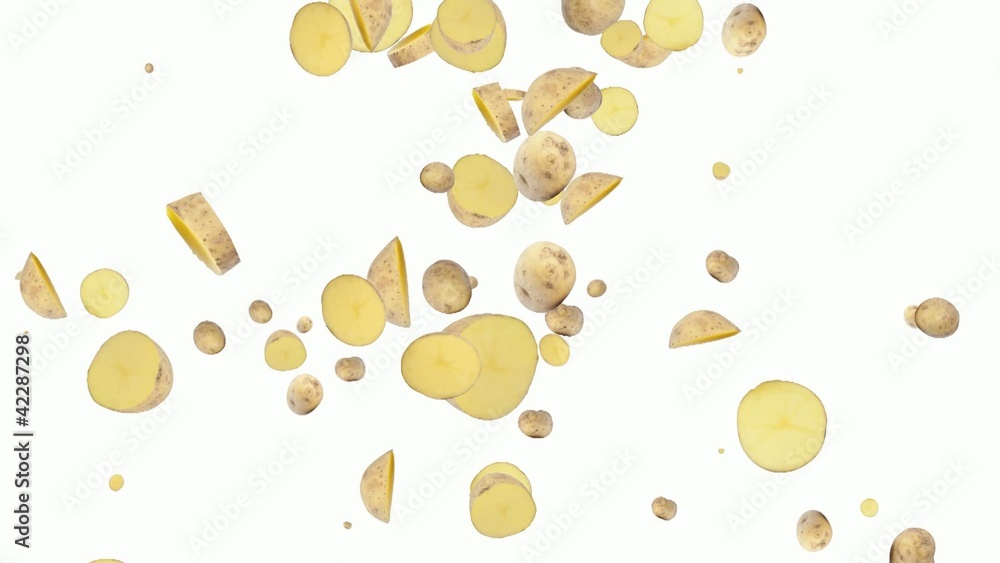 Falling Potatoes shaping a heart Falling Potatoes shaping a heart