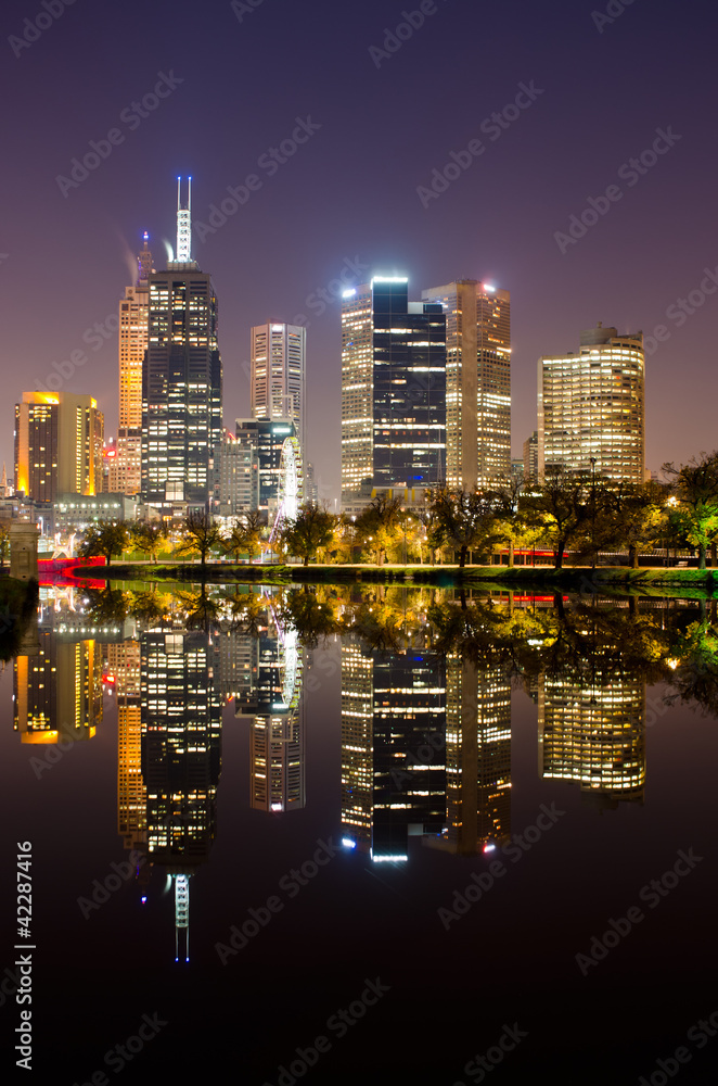 Perfect Reflection - Melbourne City Skyline