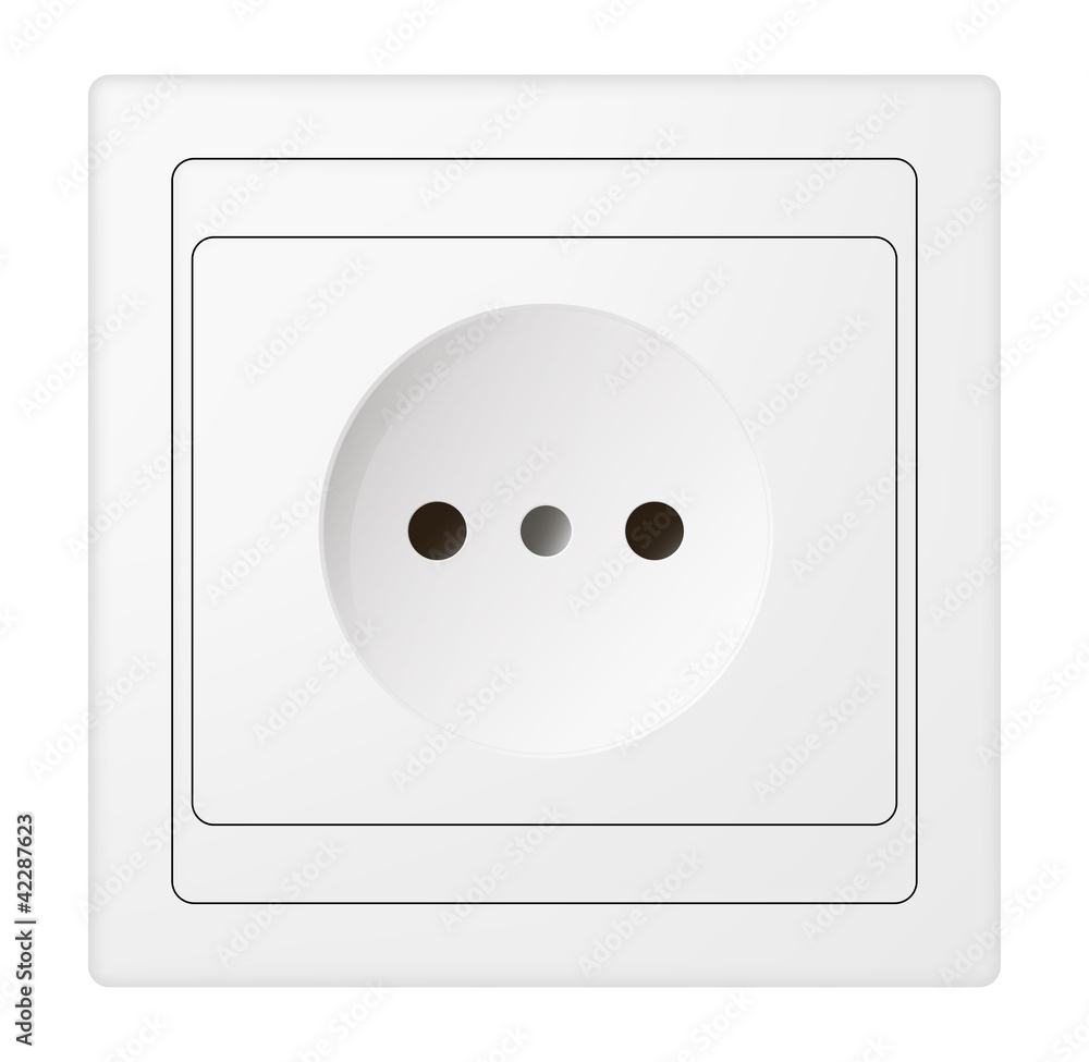 electric power receptacle over white, vector electric power receptacle over white, vector