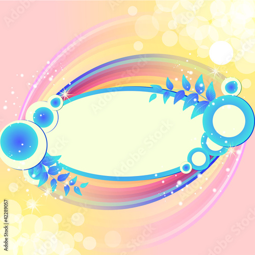 Background with rainbow and circles