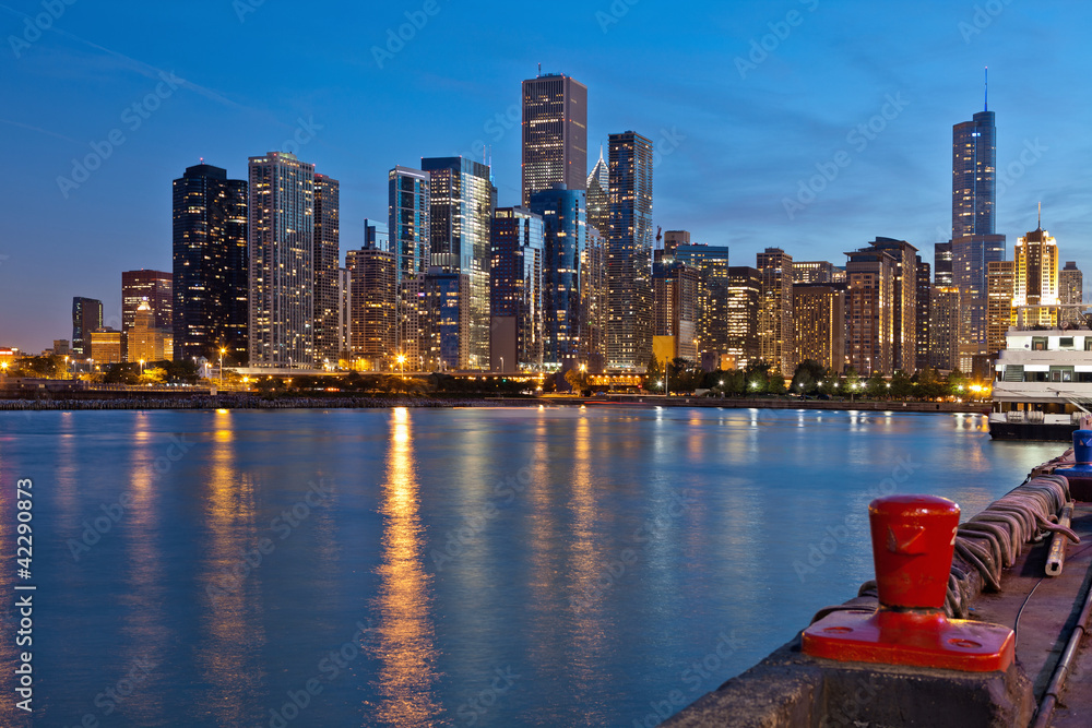Chicago skyline.