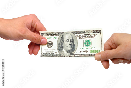 American dollars in the hands