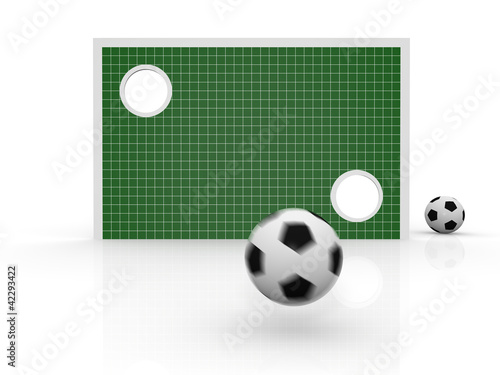 Torwand mit fliegendem Ball