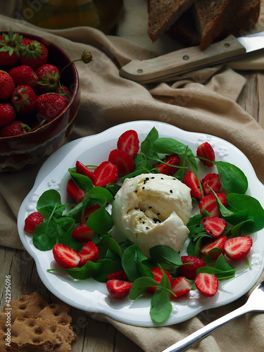 Mozzarella, Strawberry And Arugula Salad photo