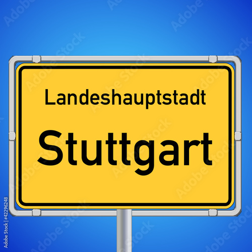 Ortsschild - Stuttgart