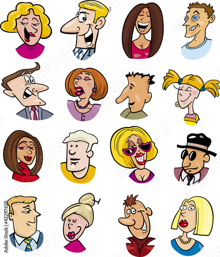cartoon people characters and emotions