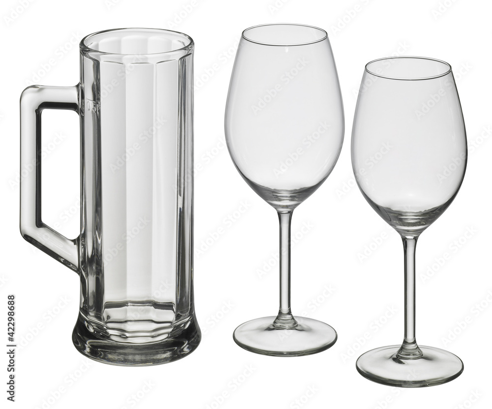 various drinking glasses