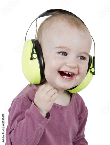 young child with ear protection
