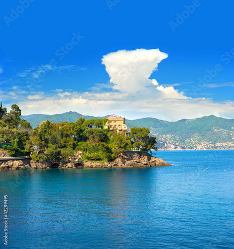 mediterranean landscape with blue sky