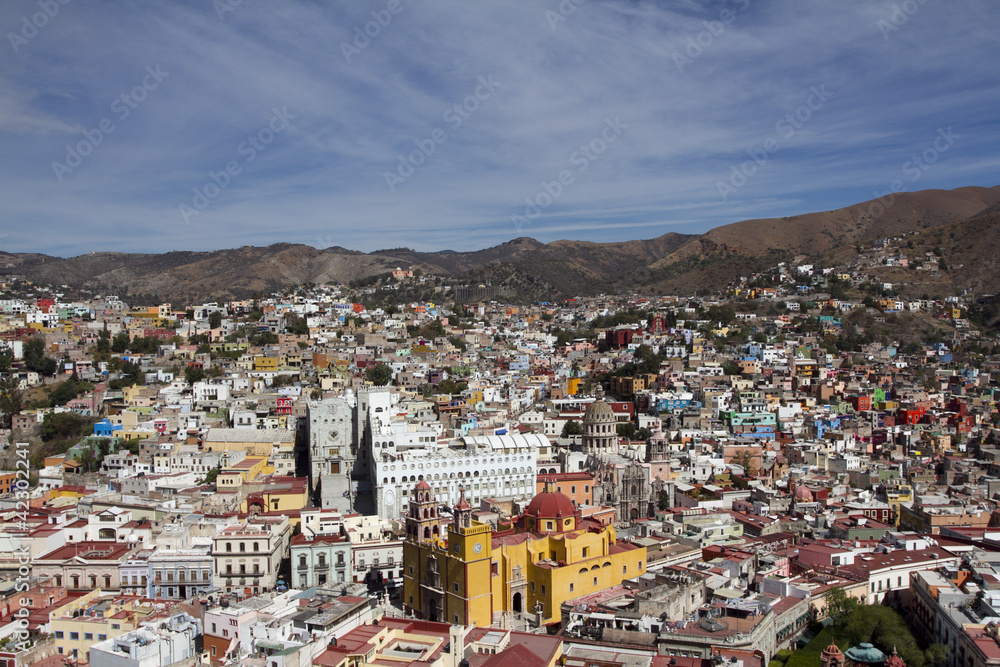 the beautiful skyline of the city of guanajuato, mexico