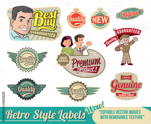 Retro vintage labels