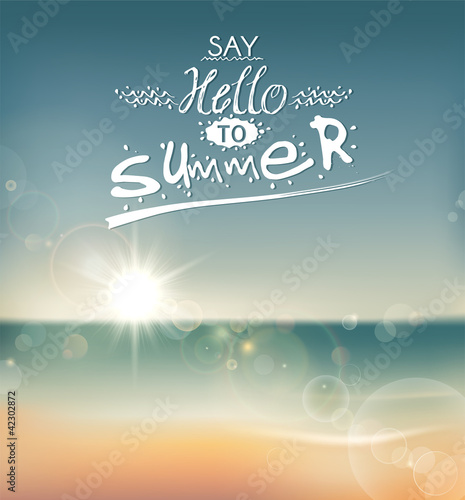 Say Hello to Summer, creative graphic message.