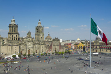 Sierkussen Mexico Zocalo plein in Mexico-Stad  © Dan Talson