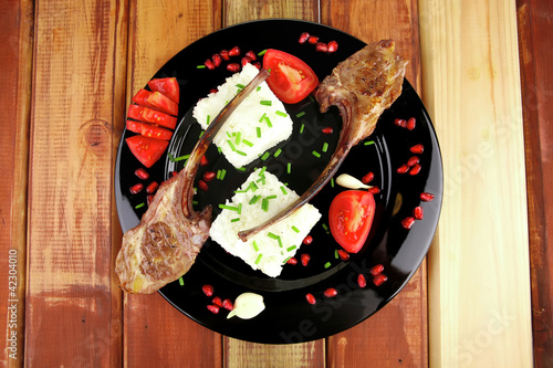 roast veal ribs with rice