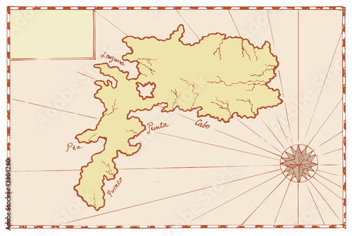 Vintage Map of Island