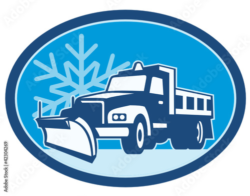 Snow Plow Truck Retro