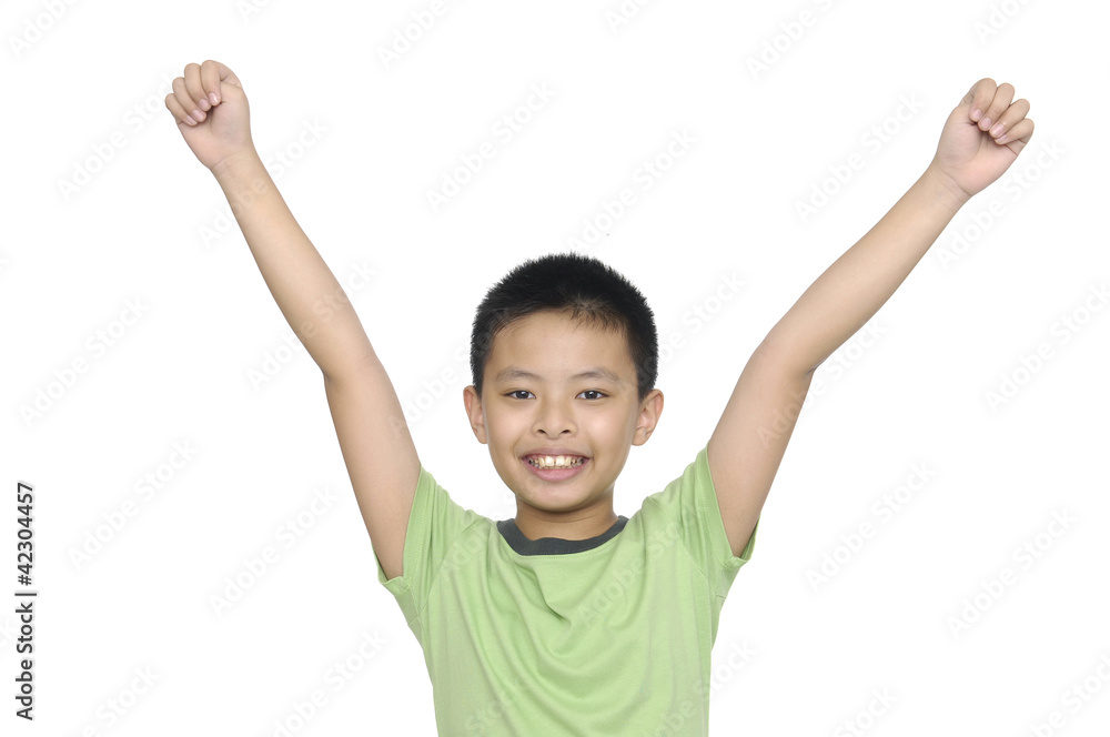 portrait of an innocent little boy flexing biceps isolated portrait of an innocent little boy flexing biceps isolated