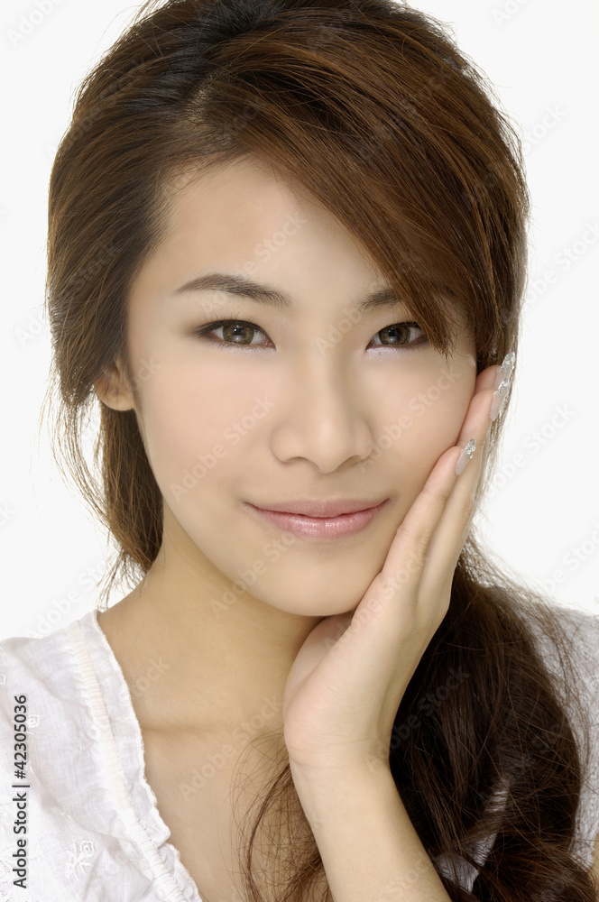 Close-up portrait of a beautiful girl smiling Close-up portrait of a beautiful girl smiling