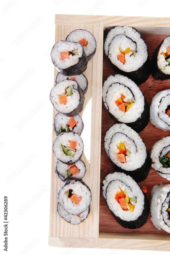California Roll with Avocado Salmon and live crab California Roll with Avocado Salmon and live crab