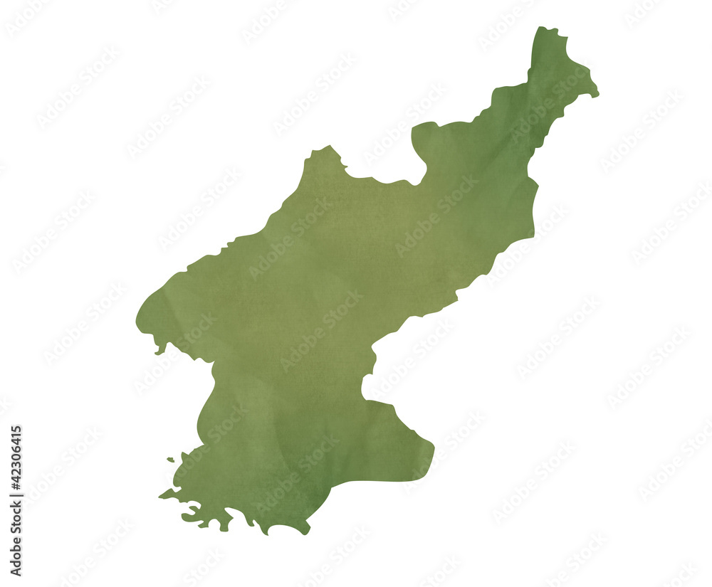 Old green map of North Korea