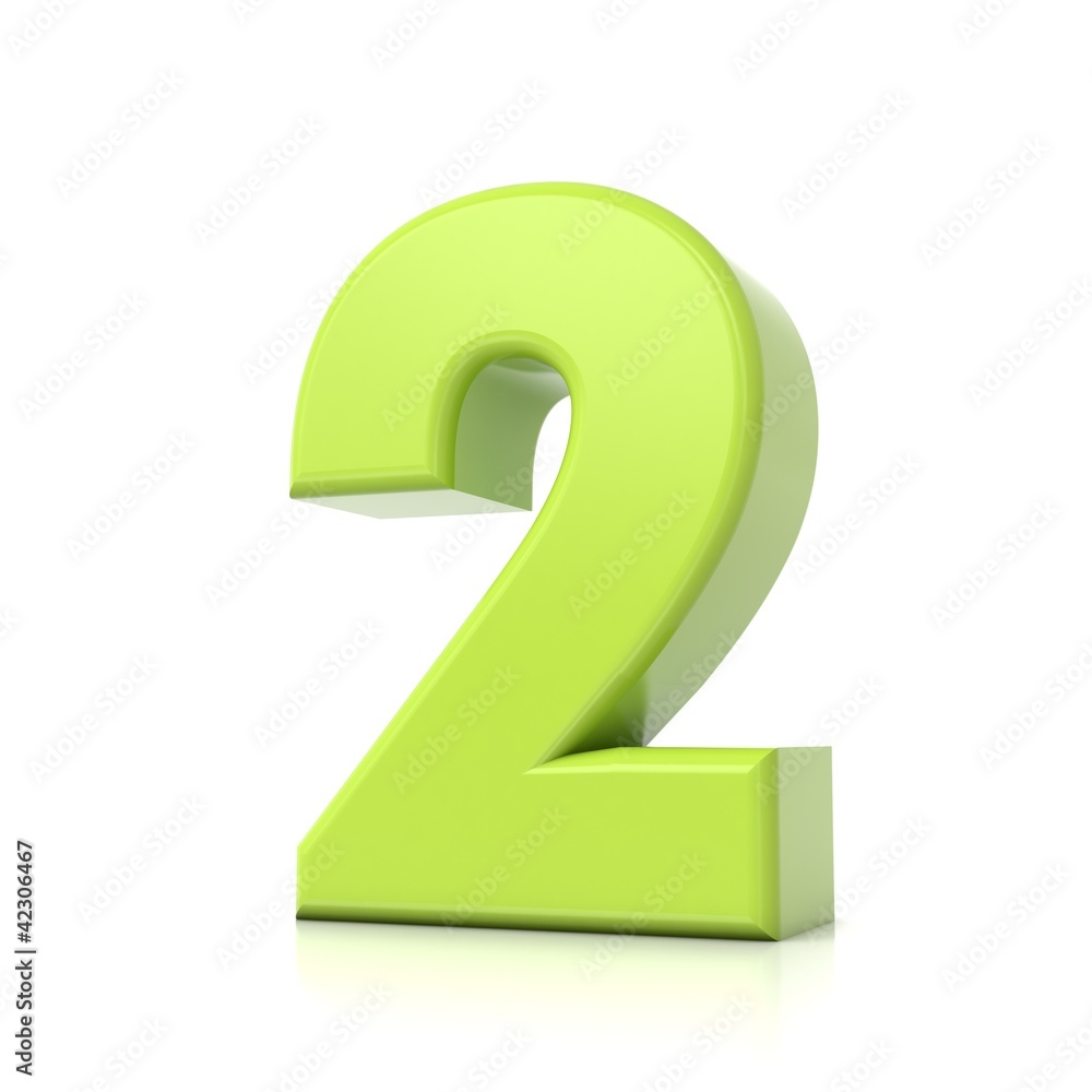 3D green number collection - 2 3D green number collection - 2