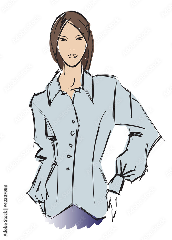 SKETCH. fashion girl. Hand-drawn fashion model SKETCH. fashion girl. Hand-drawn fashion model