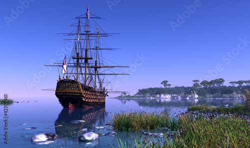 Sailboat in the lagoon