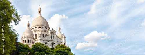 wide view of Basilica of the Sacred Heart of Paris photo