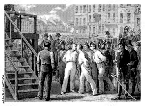 Картината върху платно Execution (4 Sergents - La Rochelle - 1822)