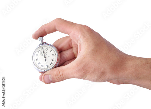hand and stopwatch