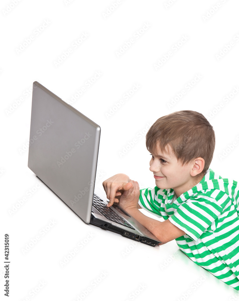 Boy holding a laptop Boy holding a laptop