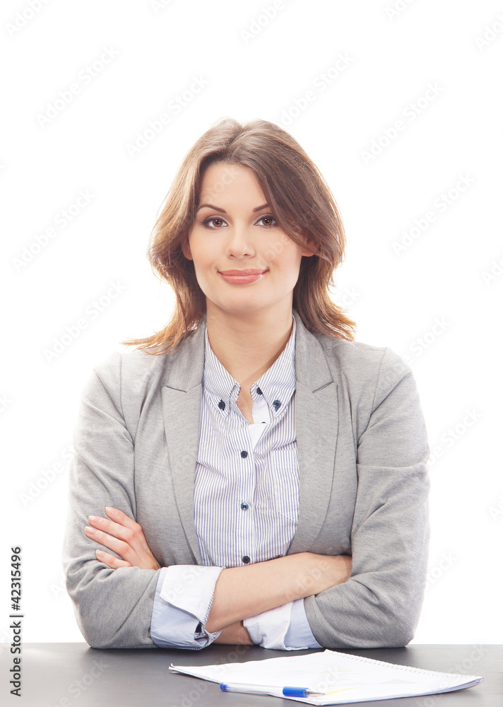 A young Caucasian businesswoman in formal clothes A young Caucasian businesswoman in formal clothes