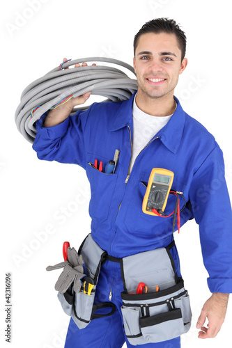 Handsome electrician photo