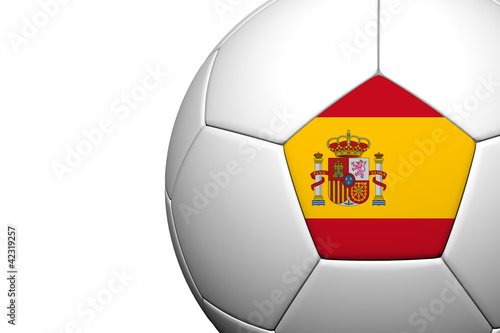Spain Flag Pattern 3d rendering of a soccer ball