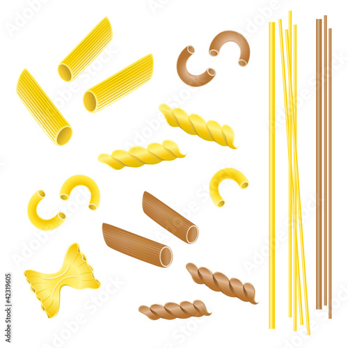 Nudeln, Spaghetti, pasta, vector, Italien, set