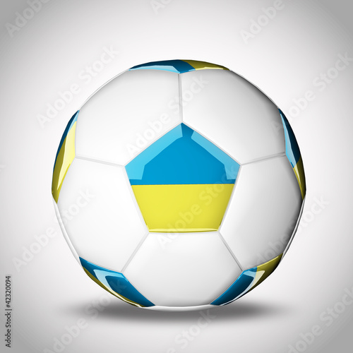 3D soccer balls with national flag  Country Ukraine