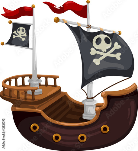 Pirate ship vector illustration