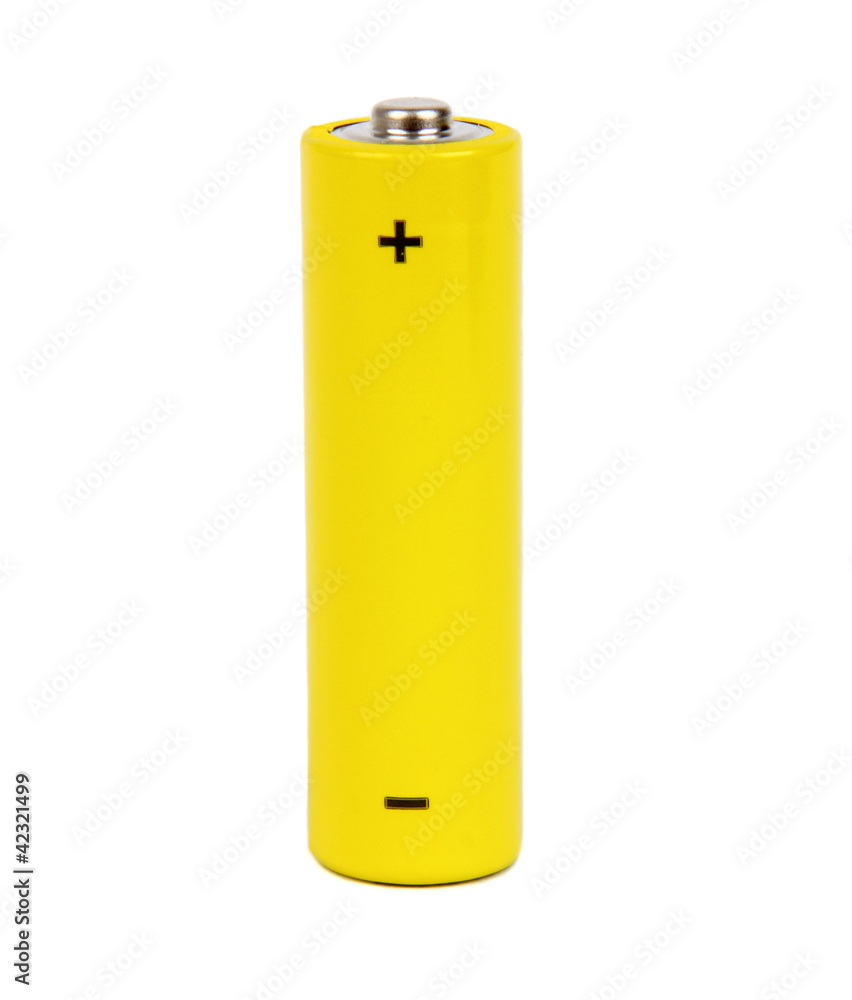 yellow small battery with positive and negative signs yellow small battery with positive and negative signs
