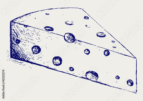 Piece cheese. Vector