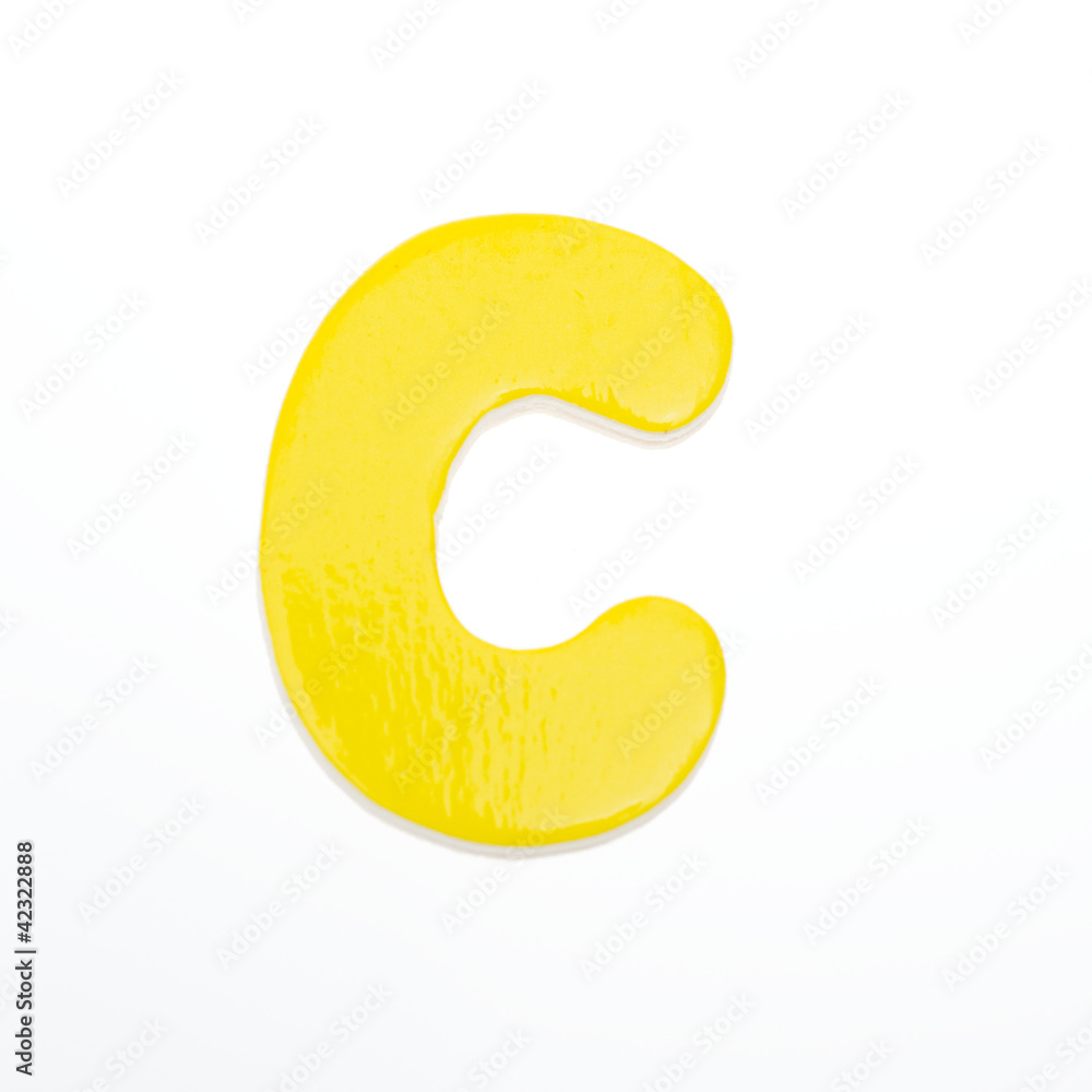 wooden toy letter C wooden toy letter C