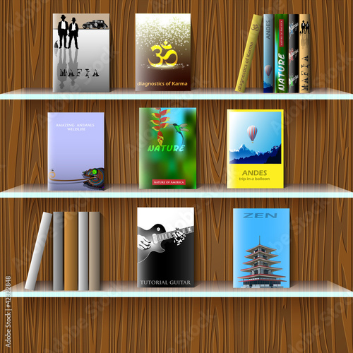 Bookshelf with books