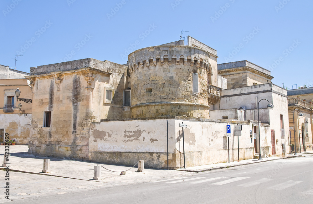 The Aragonese Castle of Martano. Puglia. Italy.