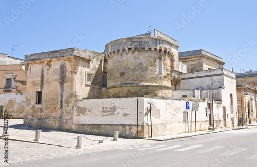 Obraz na płótnie The Aragonese Castle of Martano. Puglia. Italy. w salonie