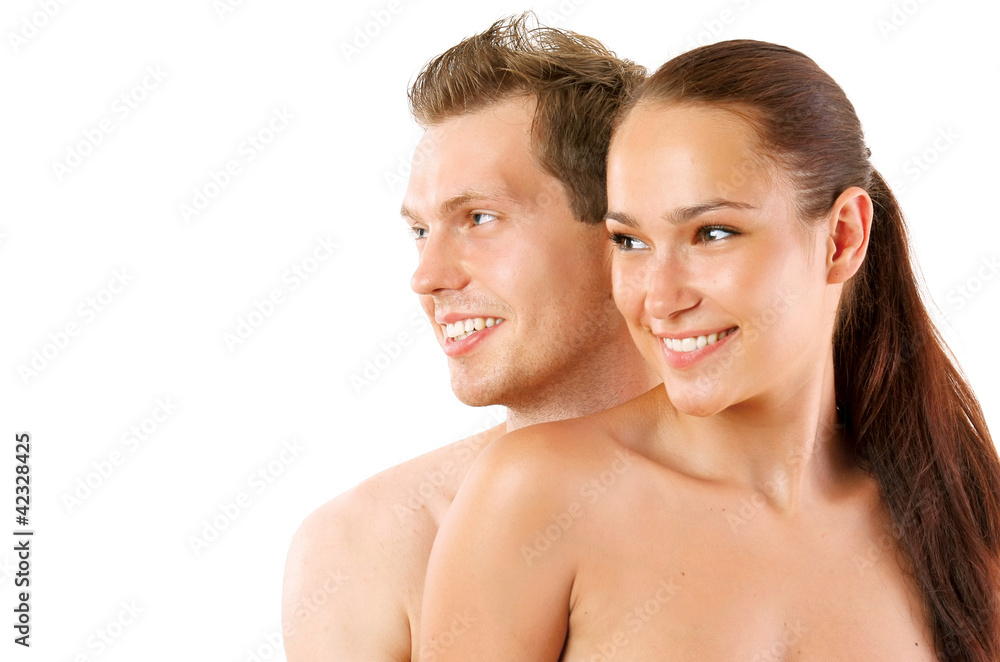 Happy smiling couple in love Happy smiling couple in love